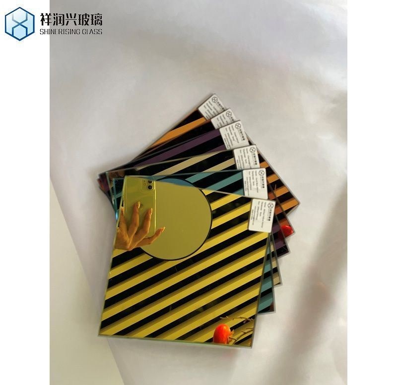 Requisito do cliente Vidro de bronze moderno de ouro Painel de espelho colorido Vidro flutuante transparente