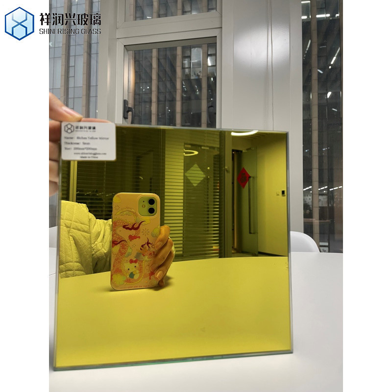 Produto principal Espelho de vidro colorido com padrão Móveis de casa inteligente Espelho de banheiro LED