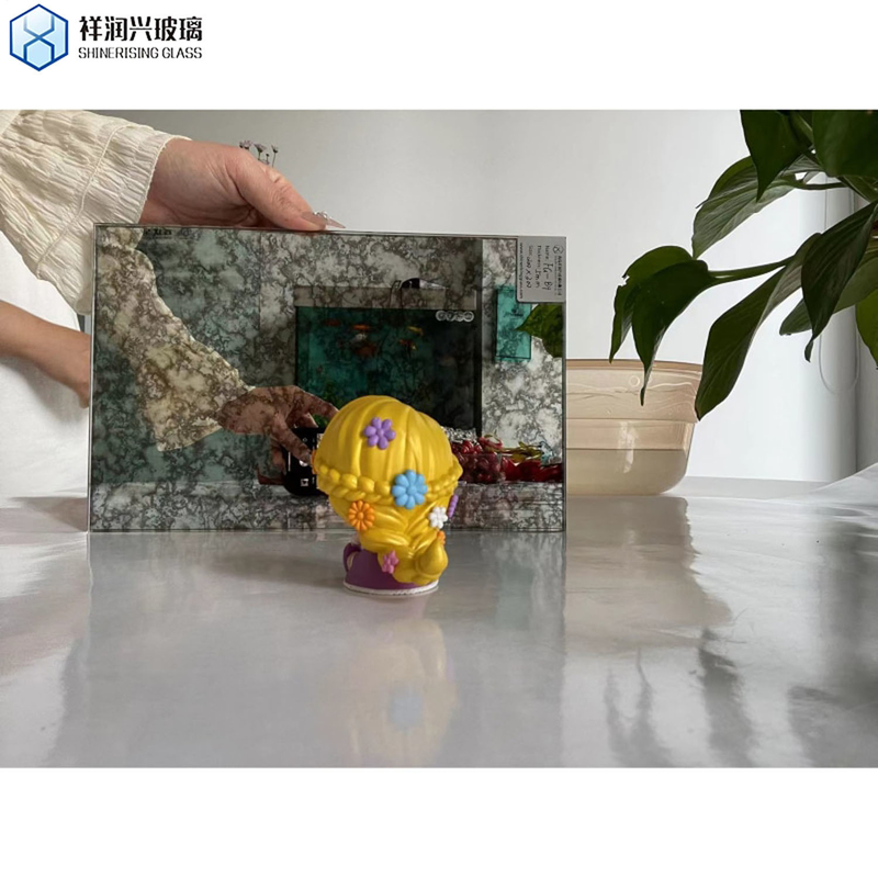 Estilo de personalização vidro espelho antigo colorido para decoração de banheiro lavatório