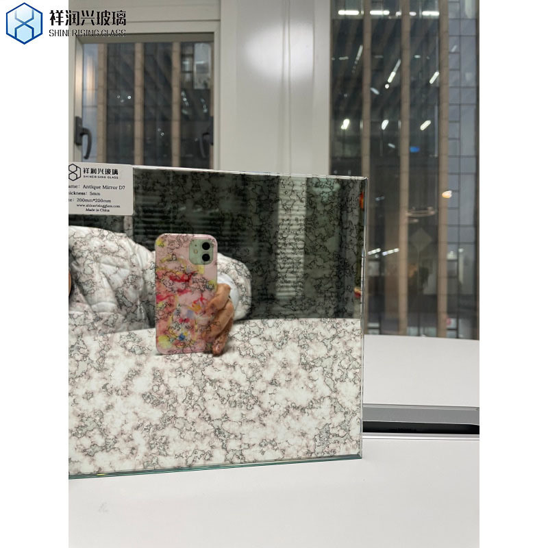 Decoração colorida personalizada acabamento prateado backsplashes modernos com vidro espelho antigo